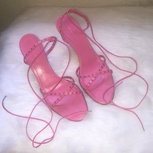 Banana Republic Pink Gold Studded Sandals